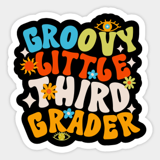 Groovy Little Third Grader First Day of School Sticker